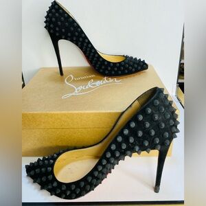 Christian Louboutin Pigalle Black Spiked Heels